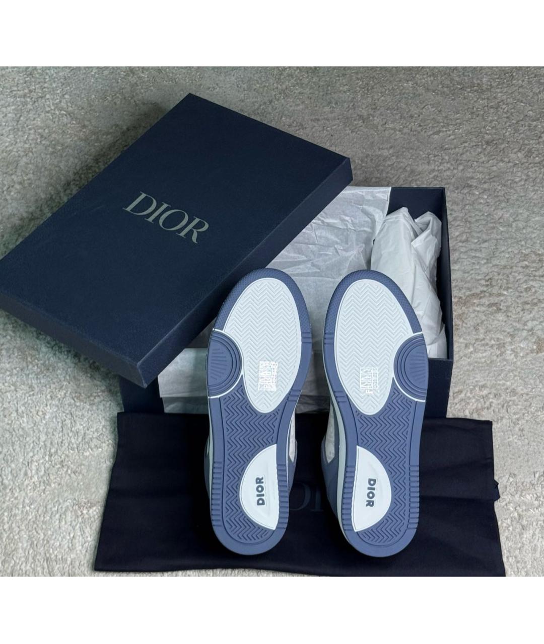 CHRISTIAN DIOR Синие кожаные низкие кроссовки / кеды, фото 6