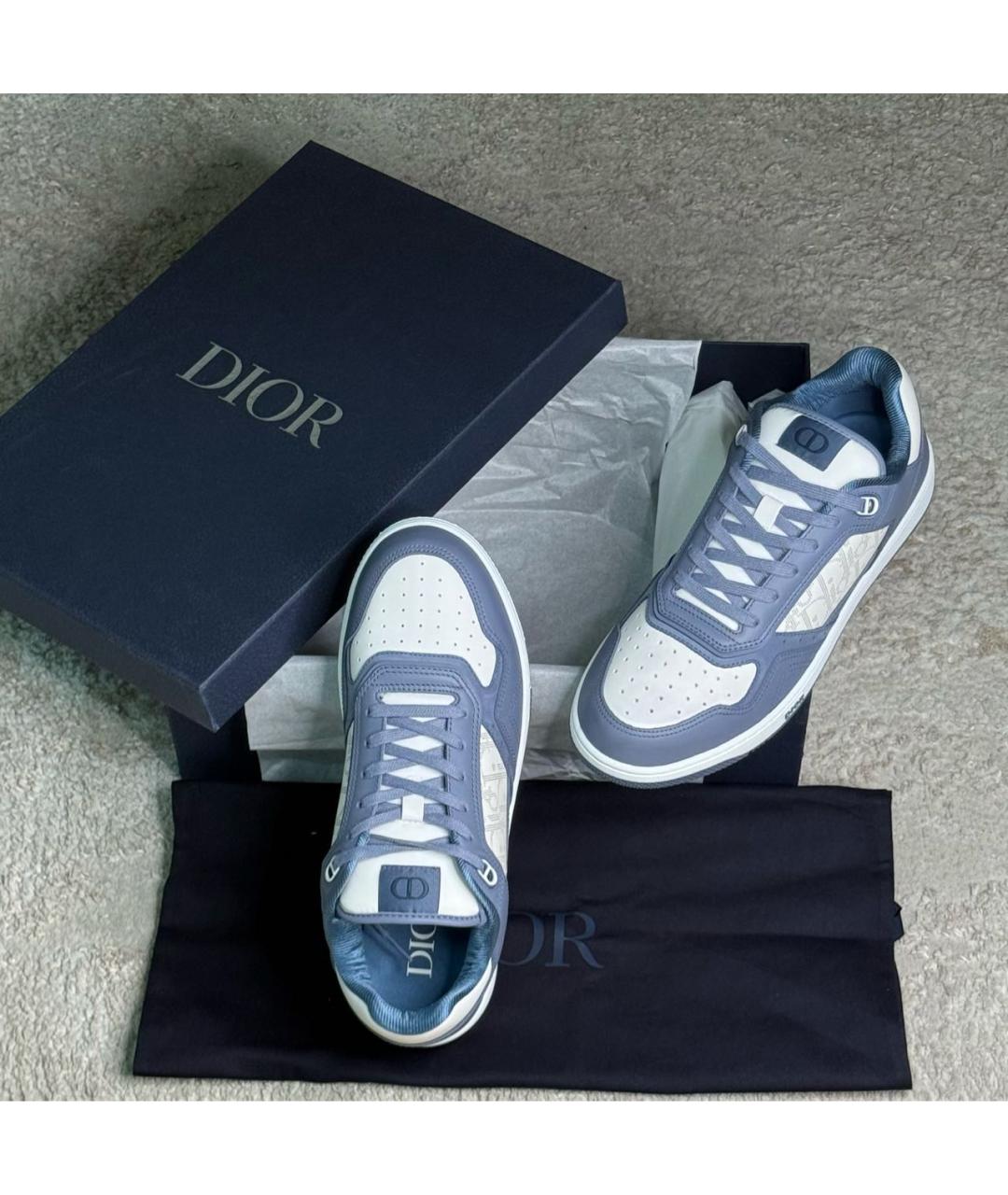 CHRISTIAN DIOR Синие кожаные низкие кроссовки / кеды, фото 5