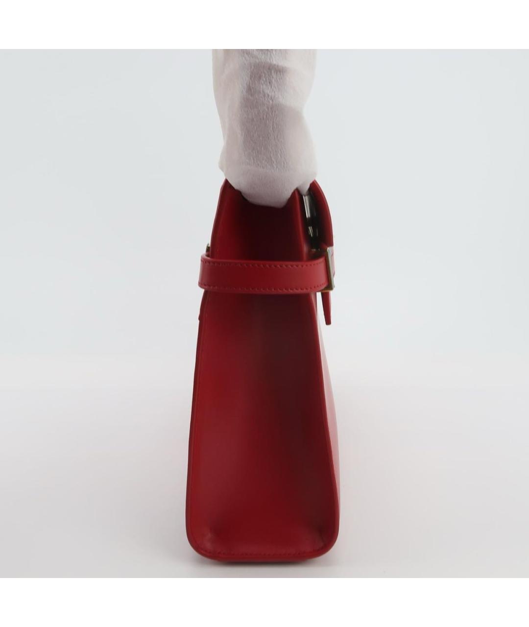 SAINT LAURENT Красная кожаная сумка через плечо, фото 3