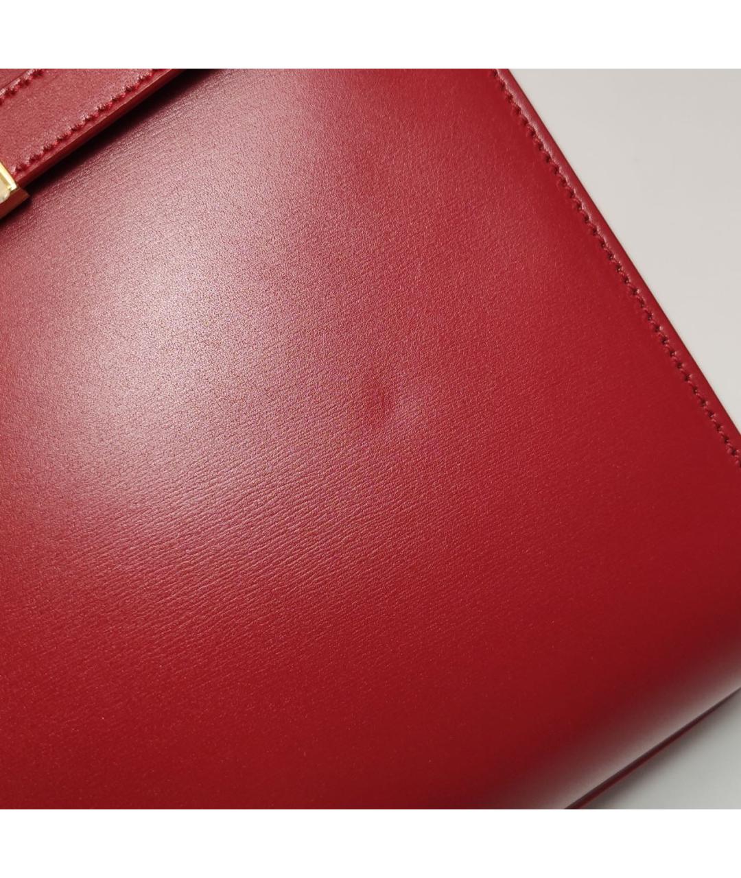 SAINT LAURENT Красная кожаная сумка через плечо, фото 7