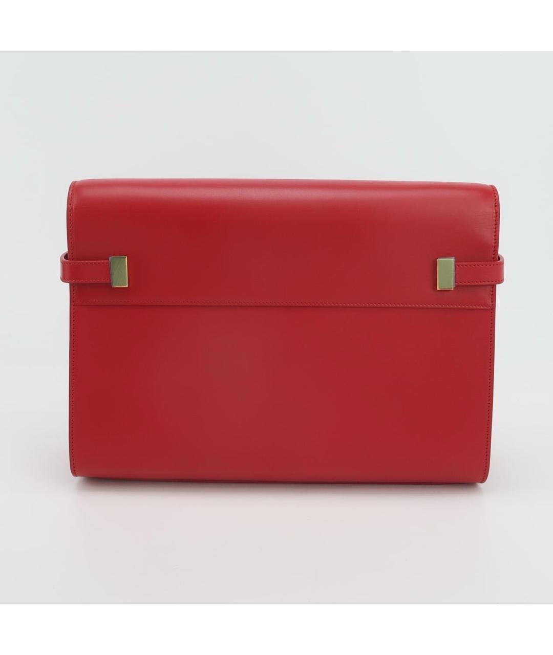 SAINT LAURENT Красная кожаная сумка через плечо, фото 4