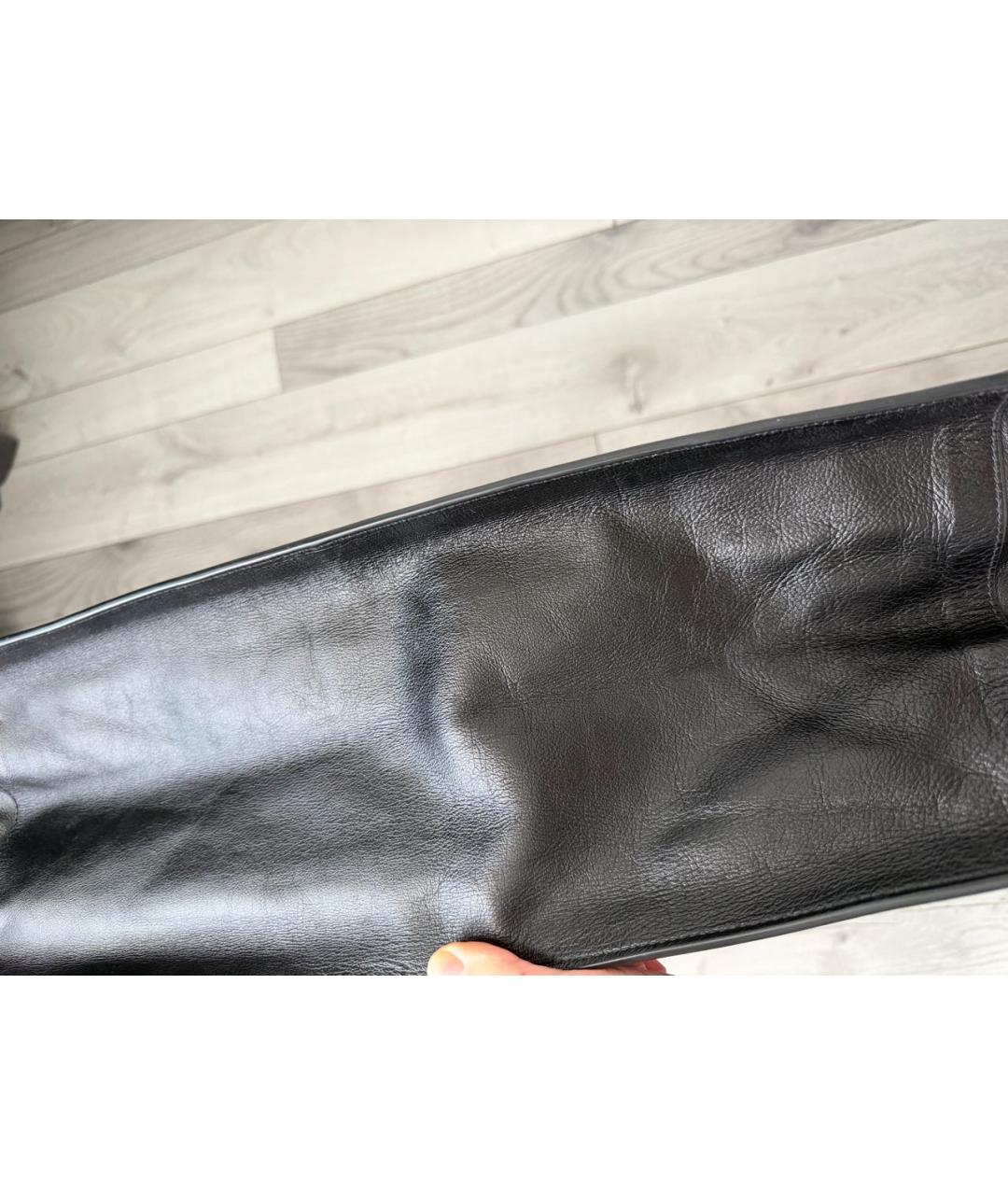 SAINT LAURENT Черная кожаная сумка тоут, фото 7