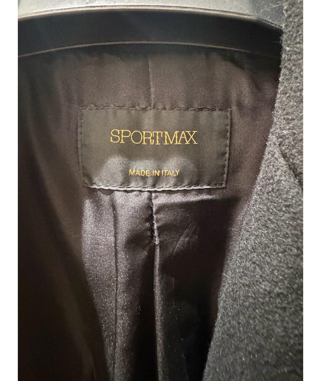 SPORTMAX Черное шерстяное пальто, фото 3