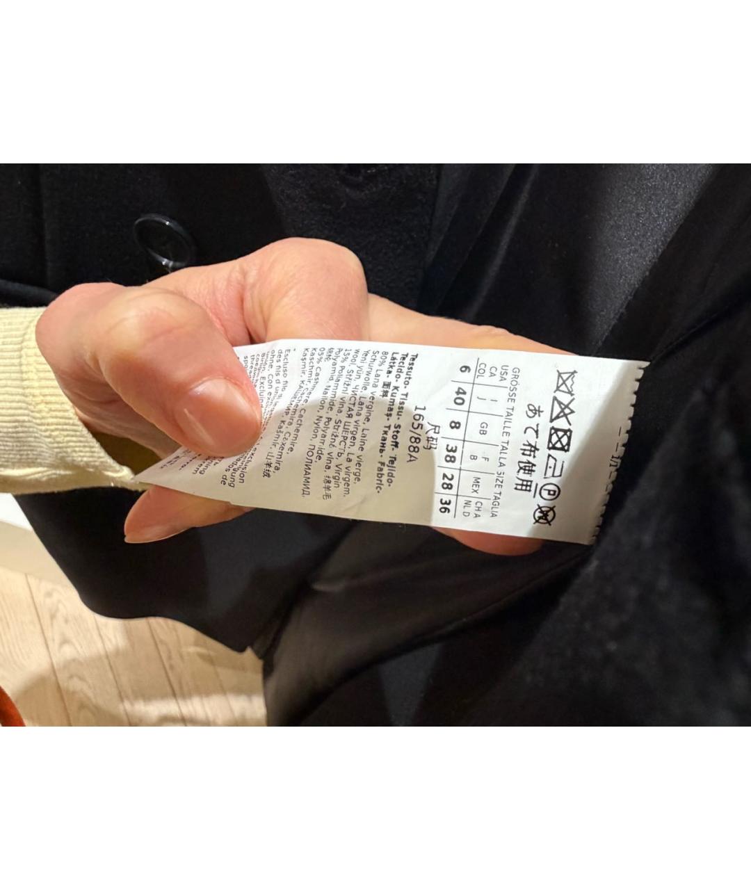 SPORTMAX Черное шерстяное пальто, фото 5