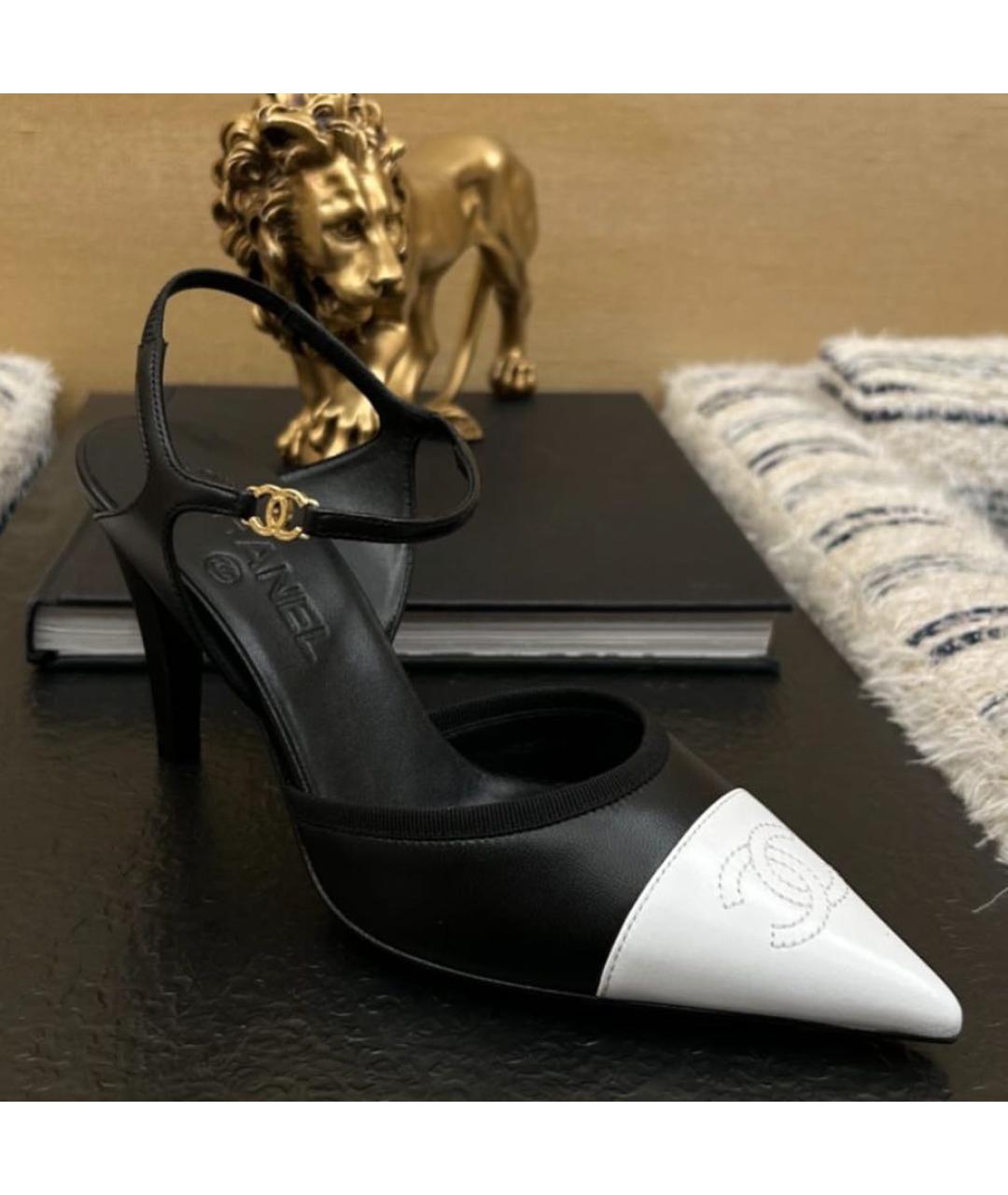 CHANEL Черные кожаные туфли, фото 3