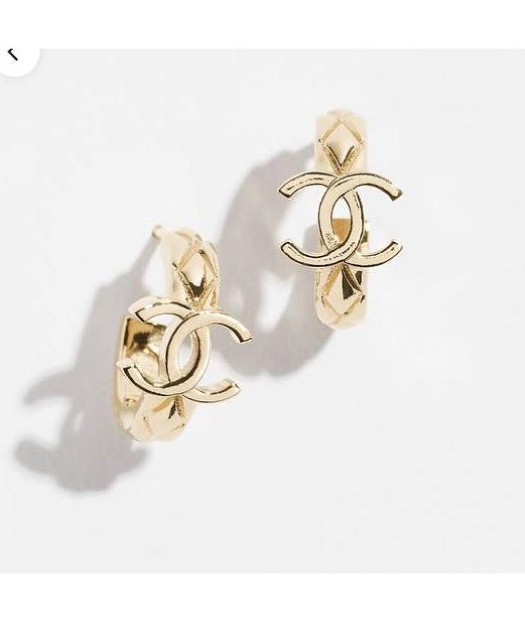 CHANEL Желтые металлические серьги, фото 3