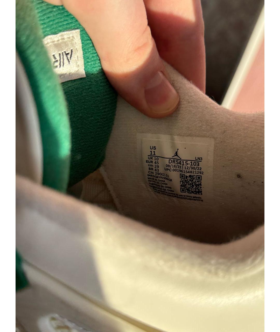 JORDAN Белые кожаные высокие кроссовки / кеды, фото 7