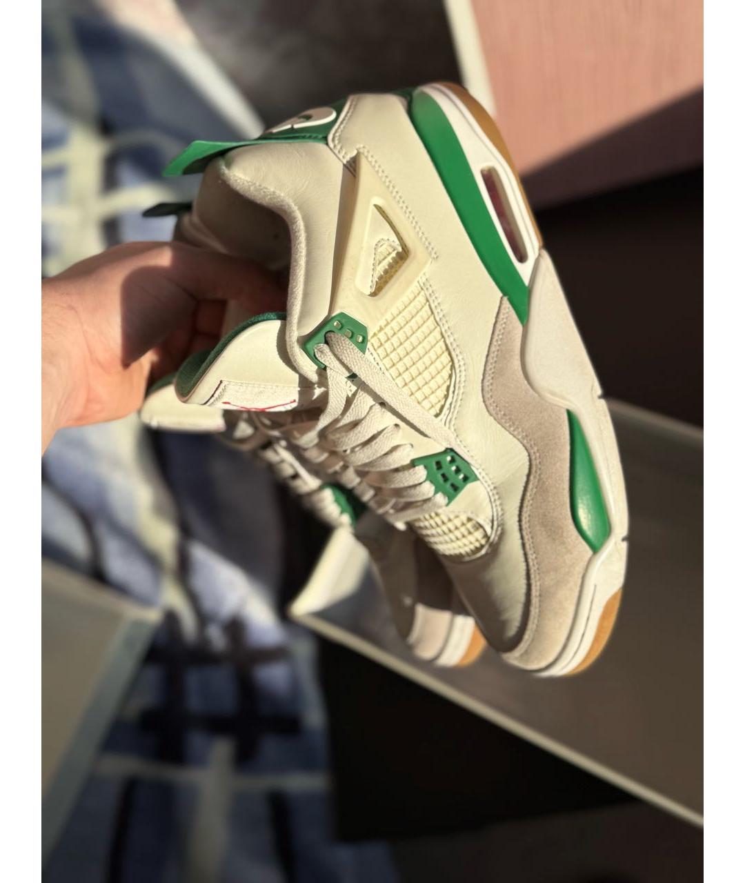 JORDAN Белые кожаные высокие кроссовки / кеды, фото 3