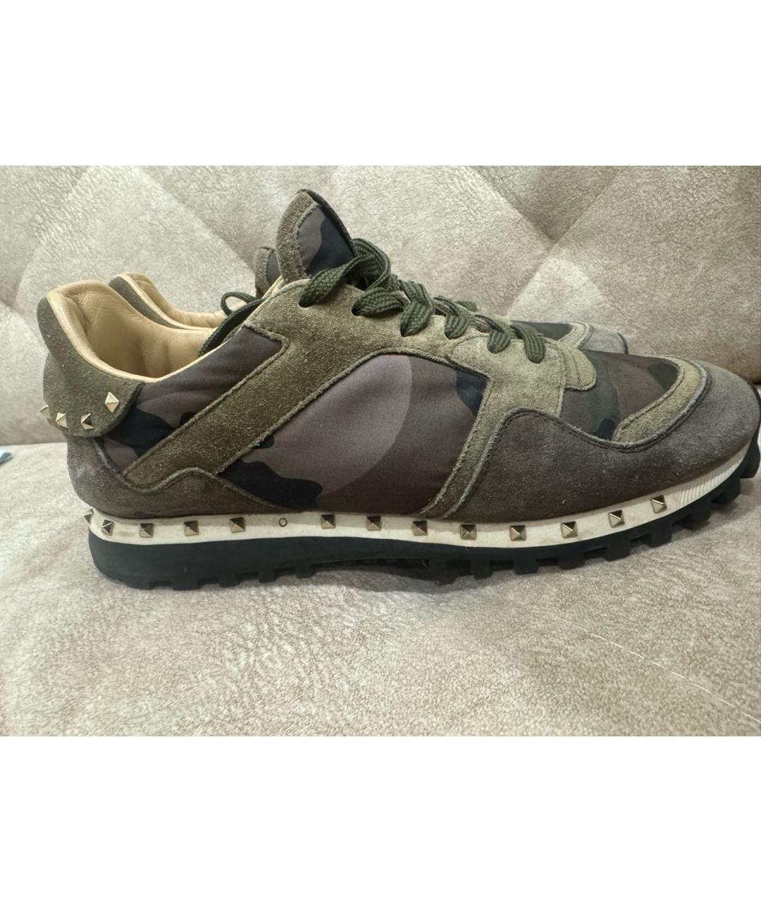 VALENTINO Хаки замшевые кроссовки, фото 8