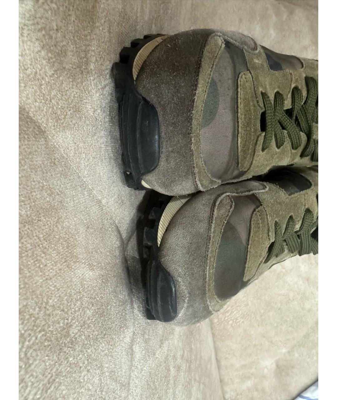 VALENTINO Хаки замшевые кроссовки, фото 5