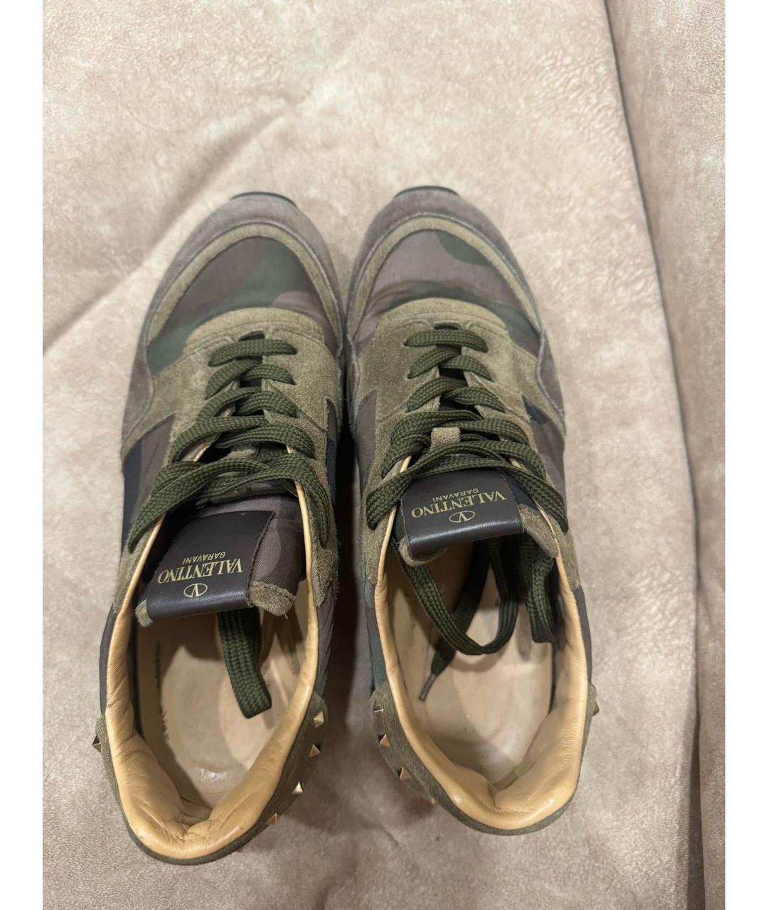 VALENTINO Хаки замшевые кроссовки, фото 3
