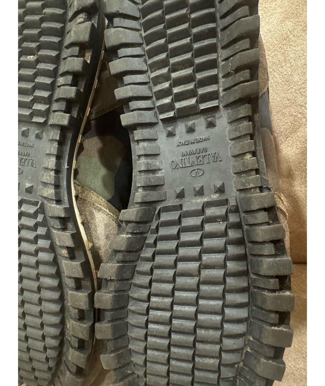 VALENTINO Хаки замшевые кроссовки, фото 7