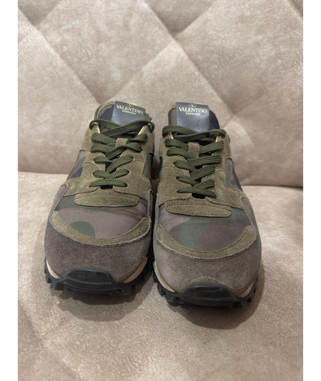 VALENTINO Хаки замшевые кроссовки, фото 2