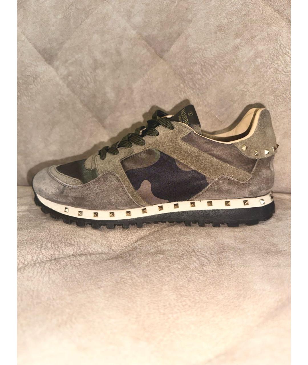 VALENTINO Хаки замшевые кроссовки, фото 9