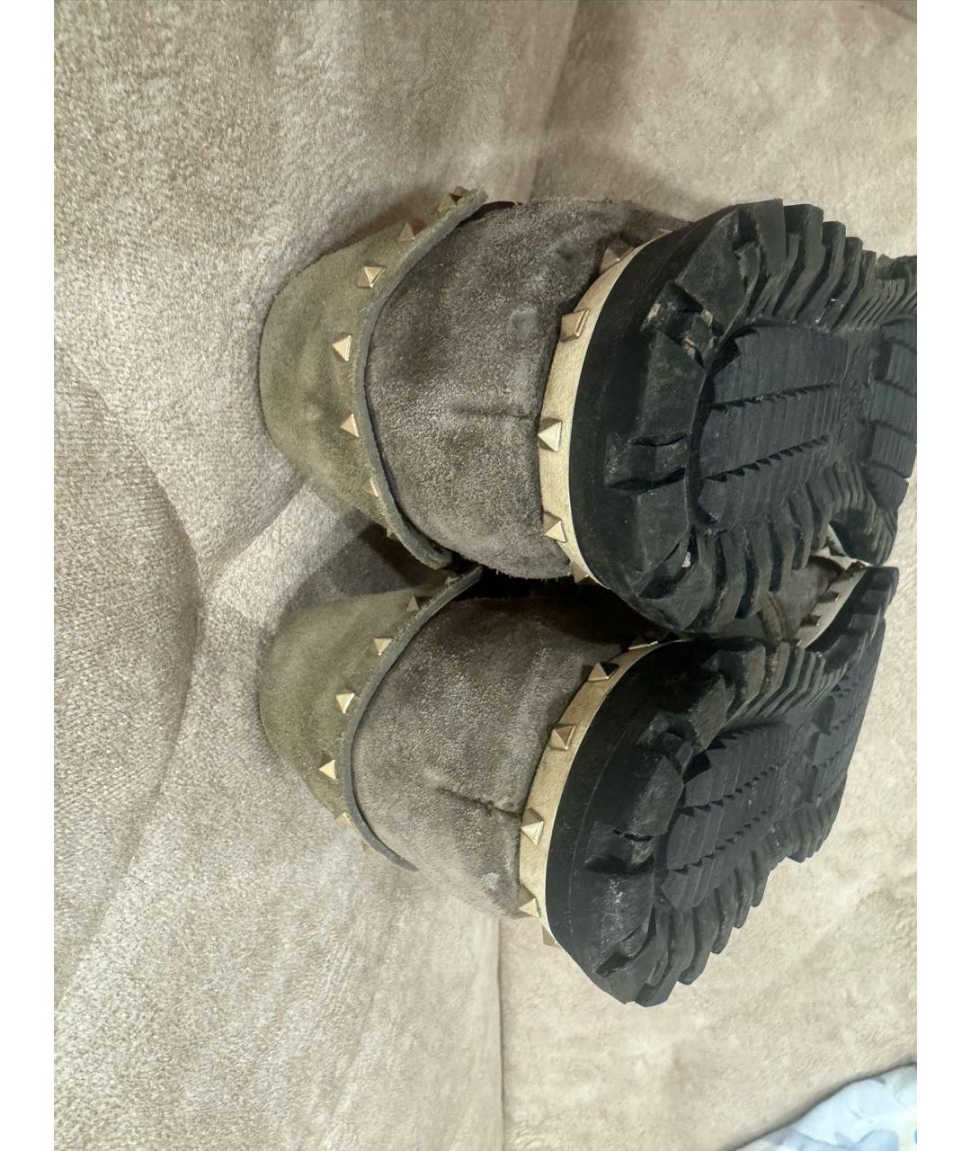 VALENTINO Хаки замшевые кроссовки, фото 6