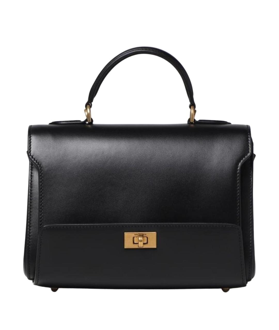 BALENCIAGA Черная кожаная сумка с короткими ручками, фото 1