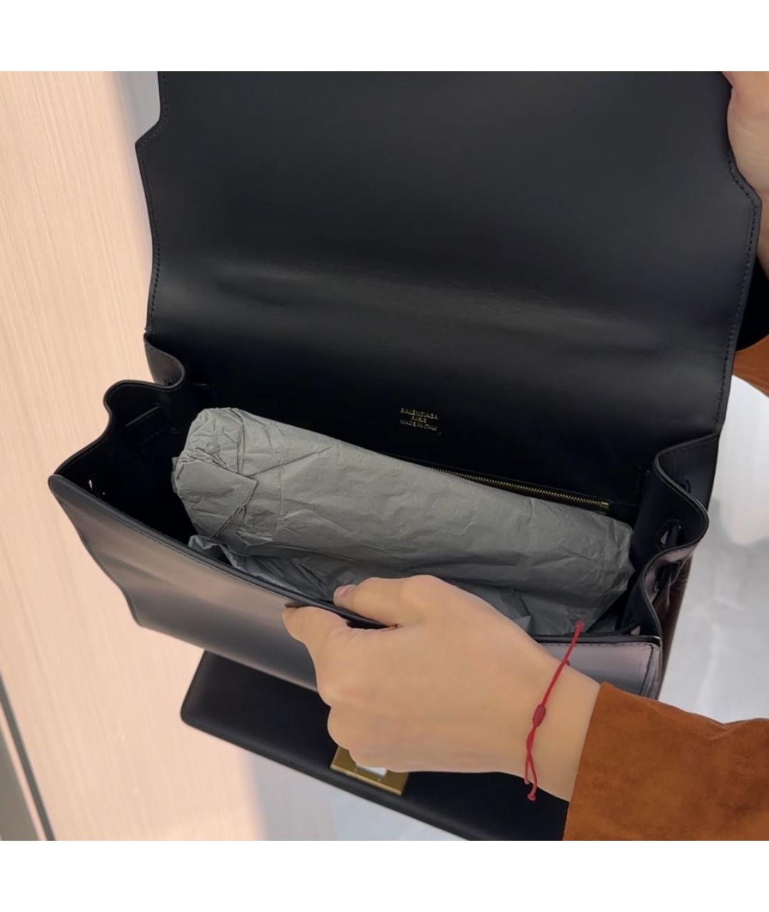 BALENCIAGA Черная кожаная сумка с короткими ручками, фото 7