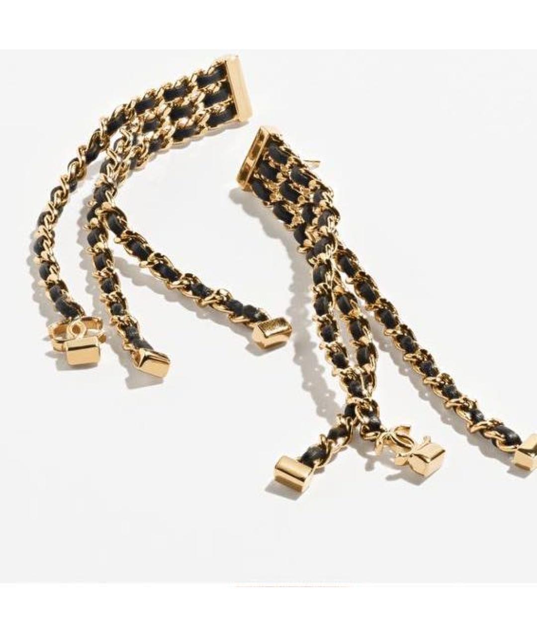 CHANEL Желтые металлические серьги, фото 2