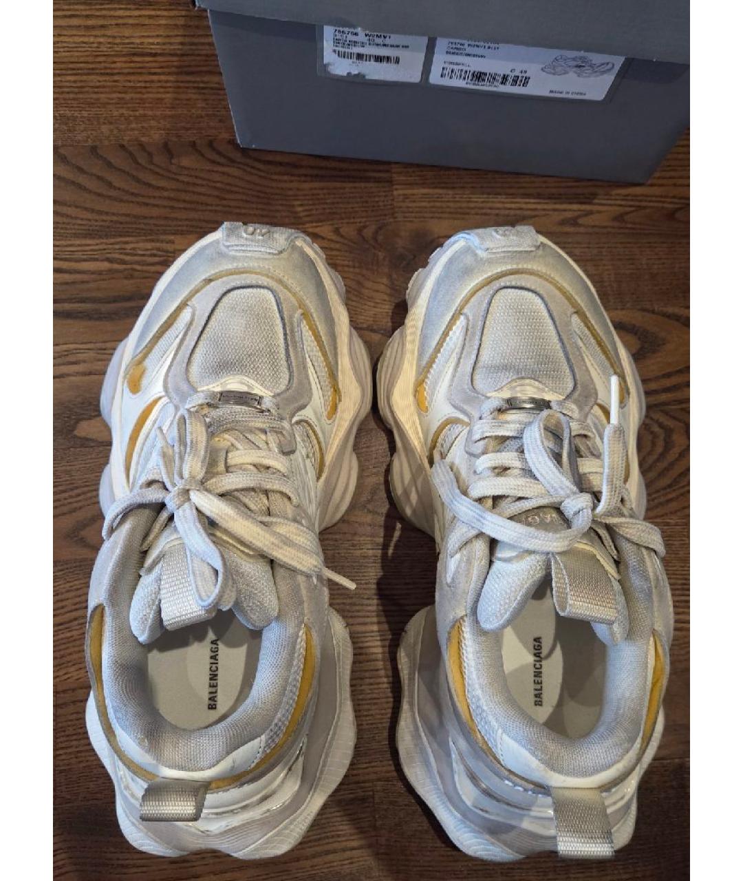 BALENCIAGA Белые текстильные низкие кроссовки / кеды, фото 3