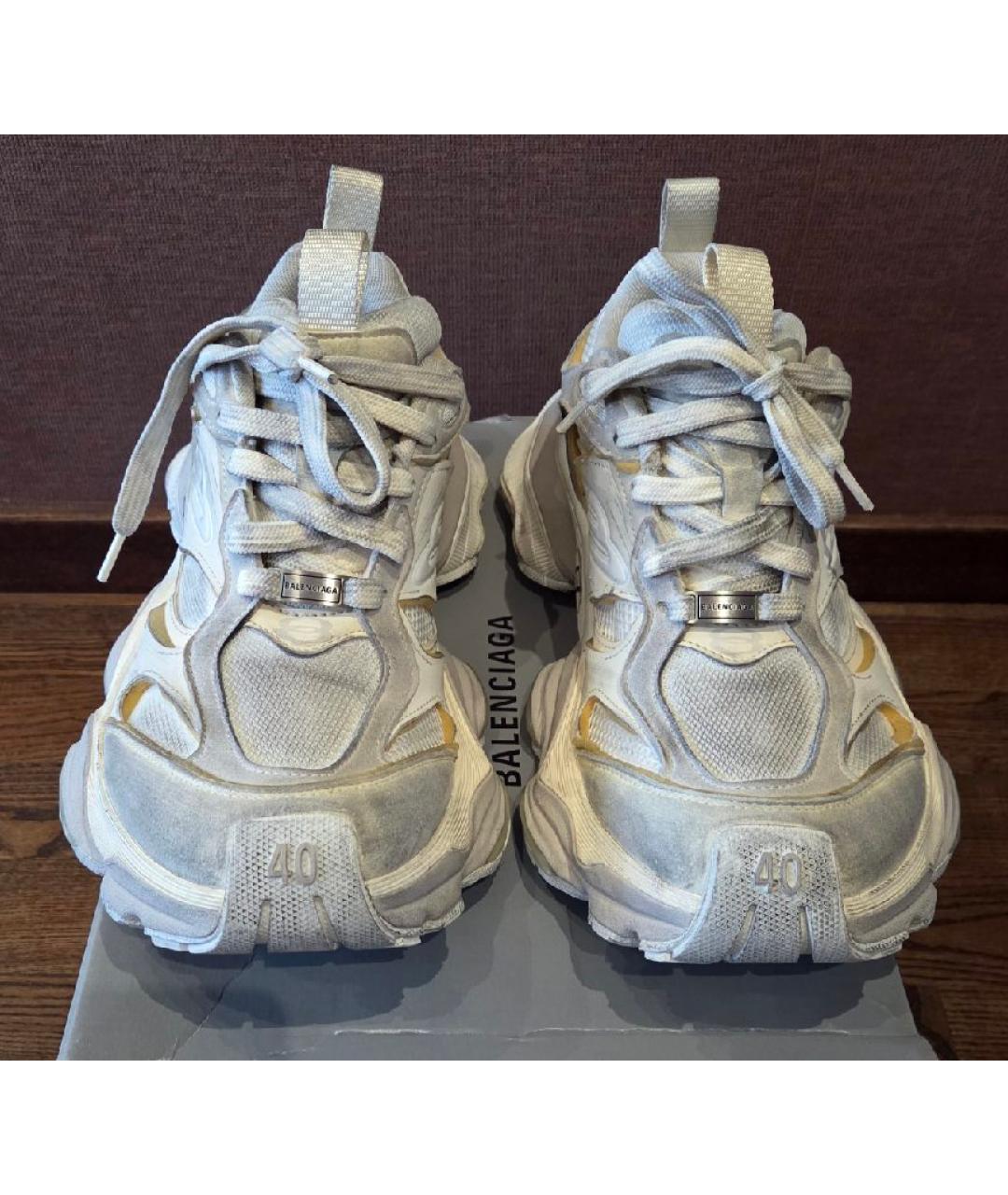 BALENCIAGA Белые текстильные низкие кроссовки / кеды, фото 2