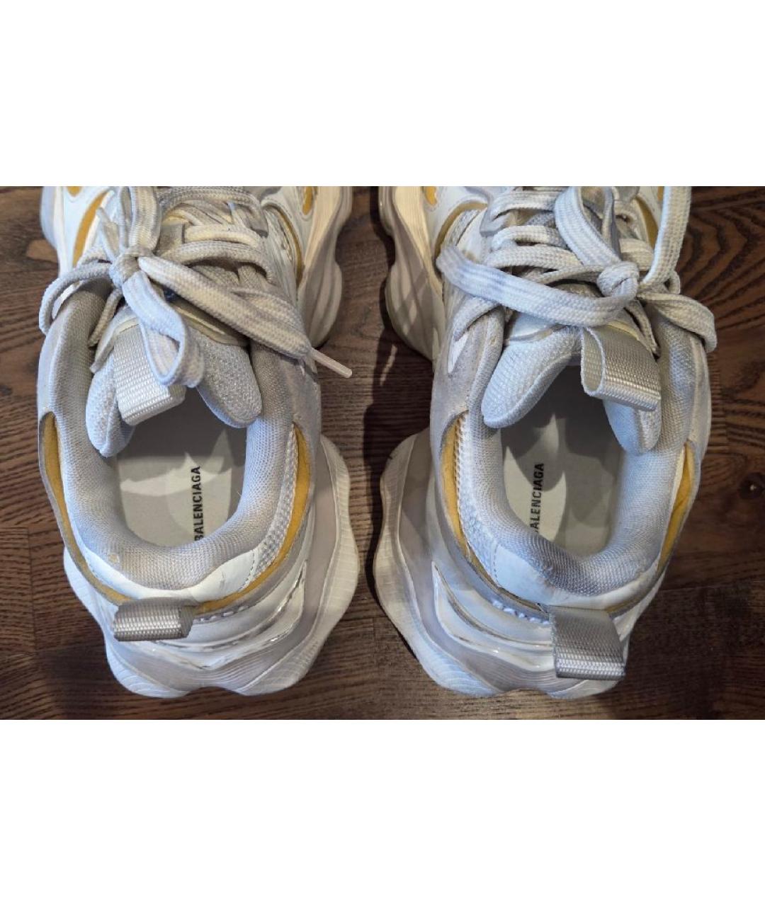 BALENCIAGA Белые текстильные низкие кроссовки / кеды, фото 5