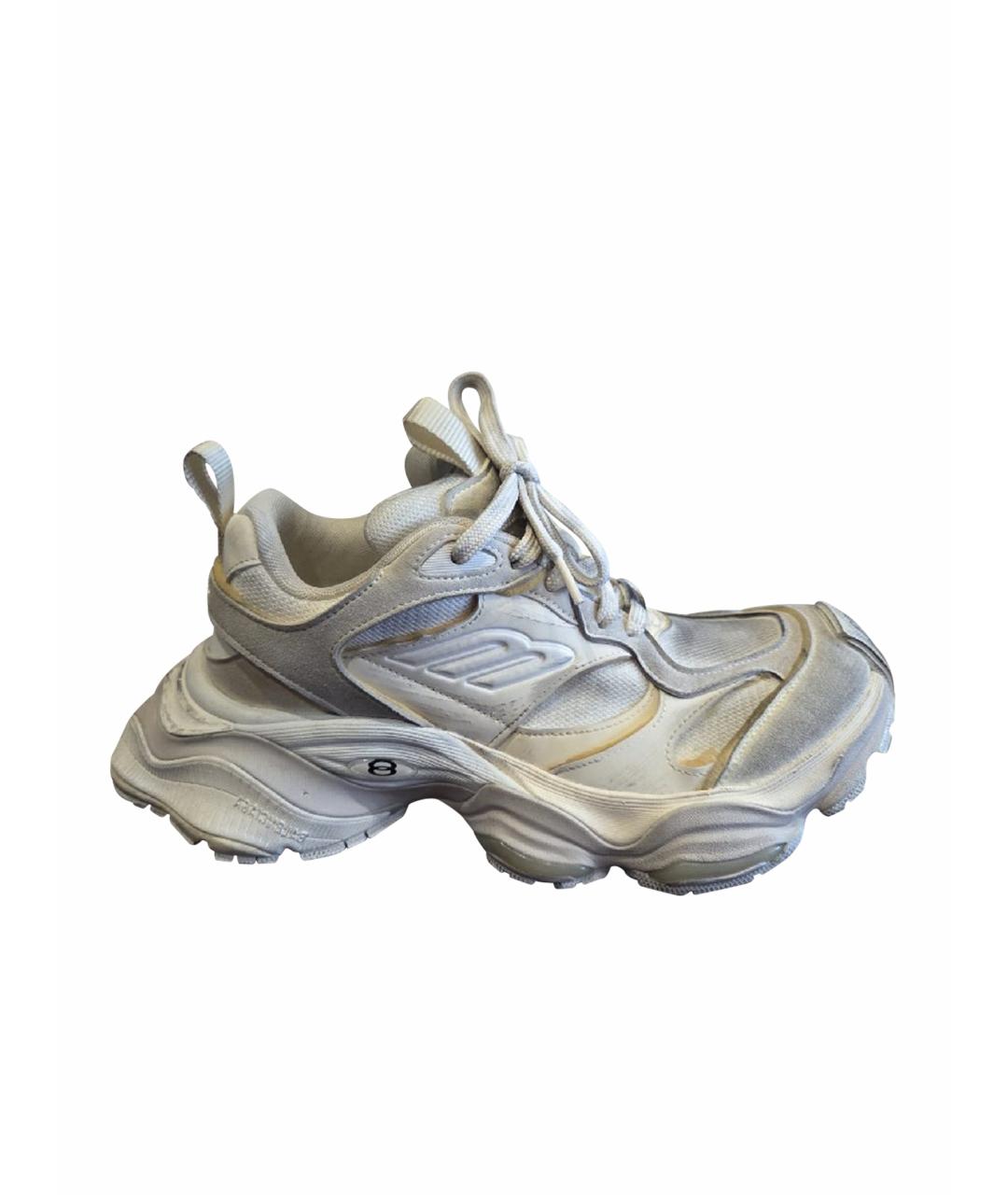 BALENCIAGA Белые текстильные низкие кроссовки / кеды, фото 1