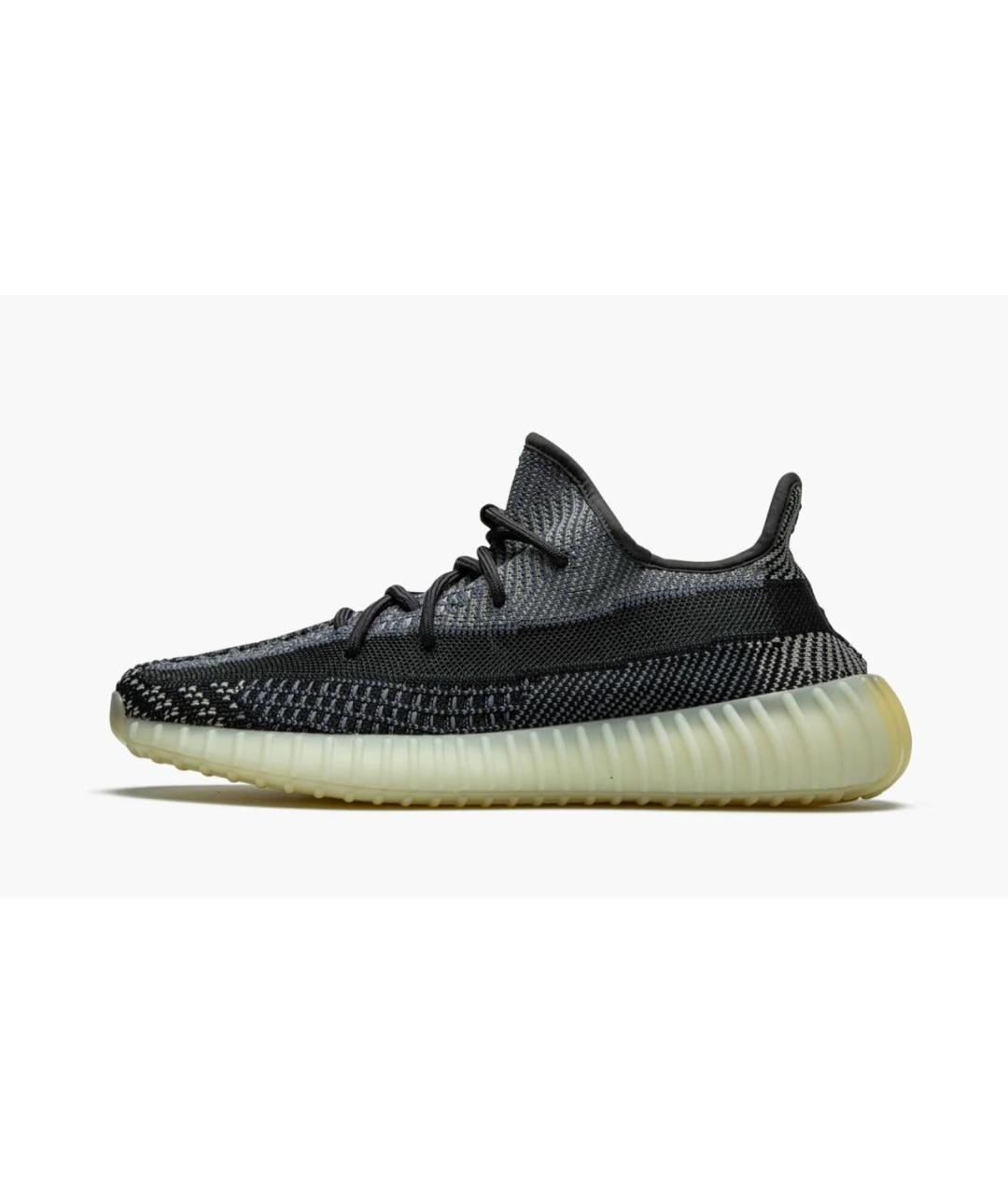 ADIDAS YEEZY Антрацитовые текстильные низкие кроссовки / кеды, фото 5