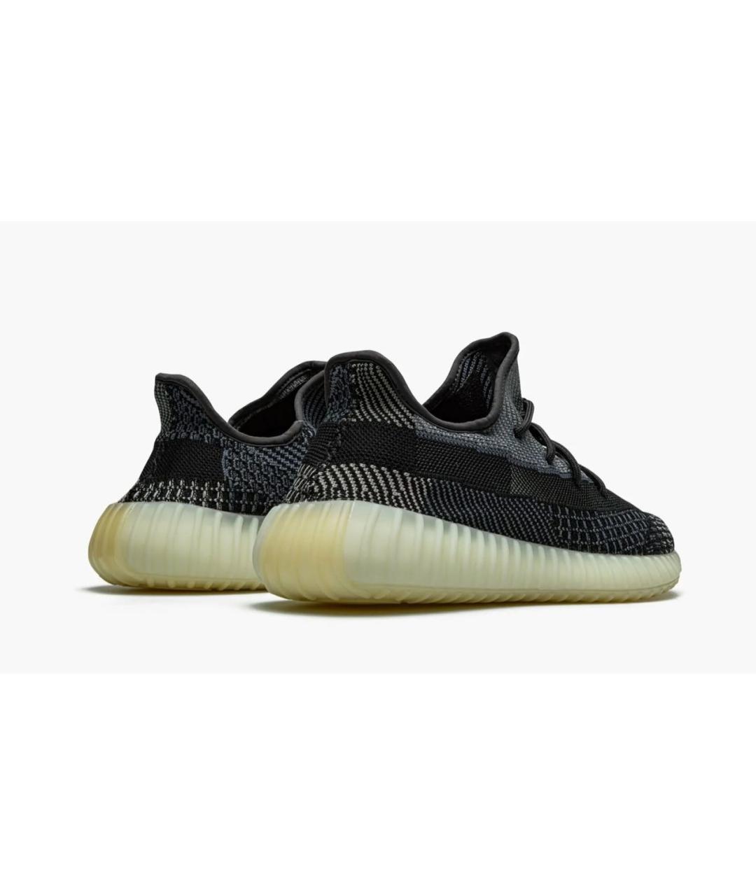 ADIDAS YEEZY Антрацитовые текстильные низкие кроссовки / кеды, фото 2