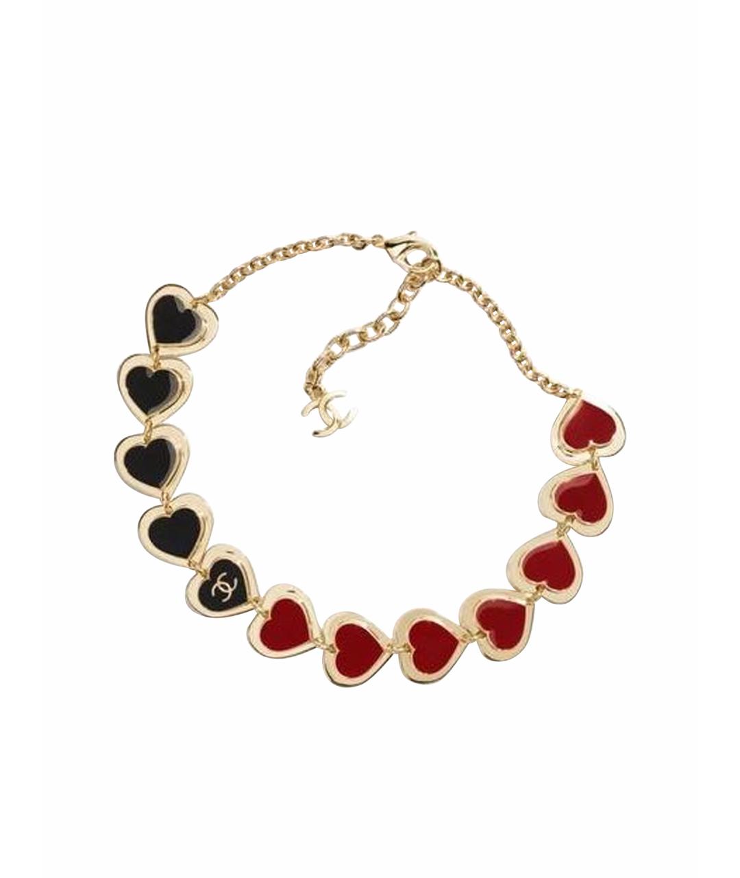 CHANEL Желтое металлическое колье, фото 1