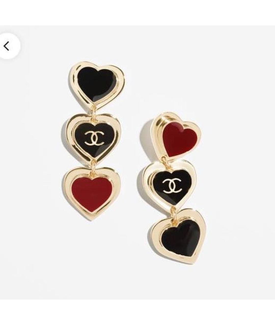 CHANEL Красные металлические серьги, фото 3