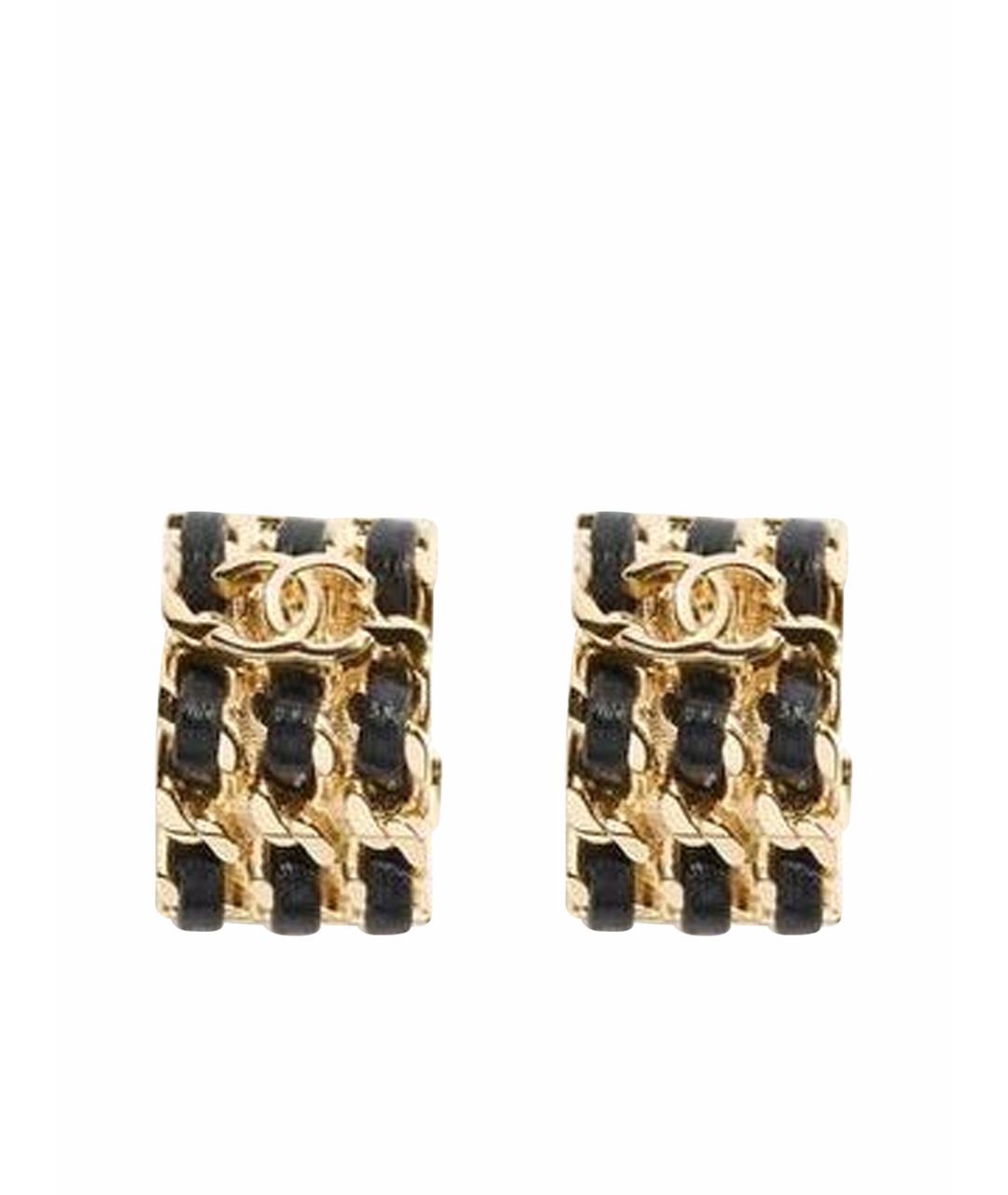 CHANEL Желтые металлические серьги, фото 1