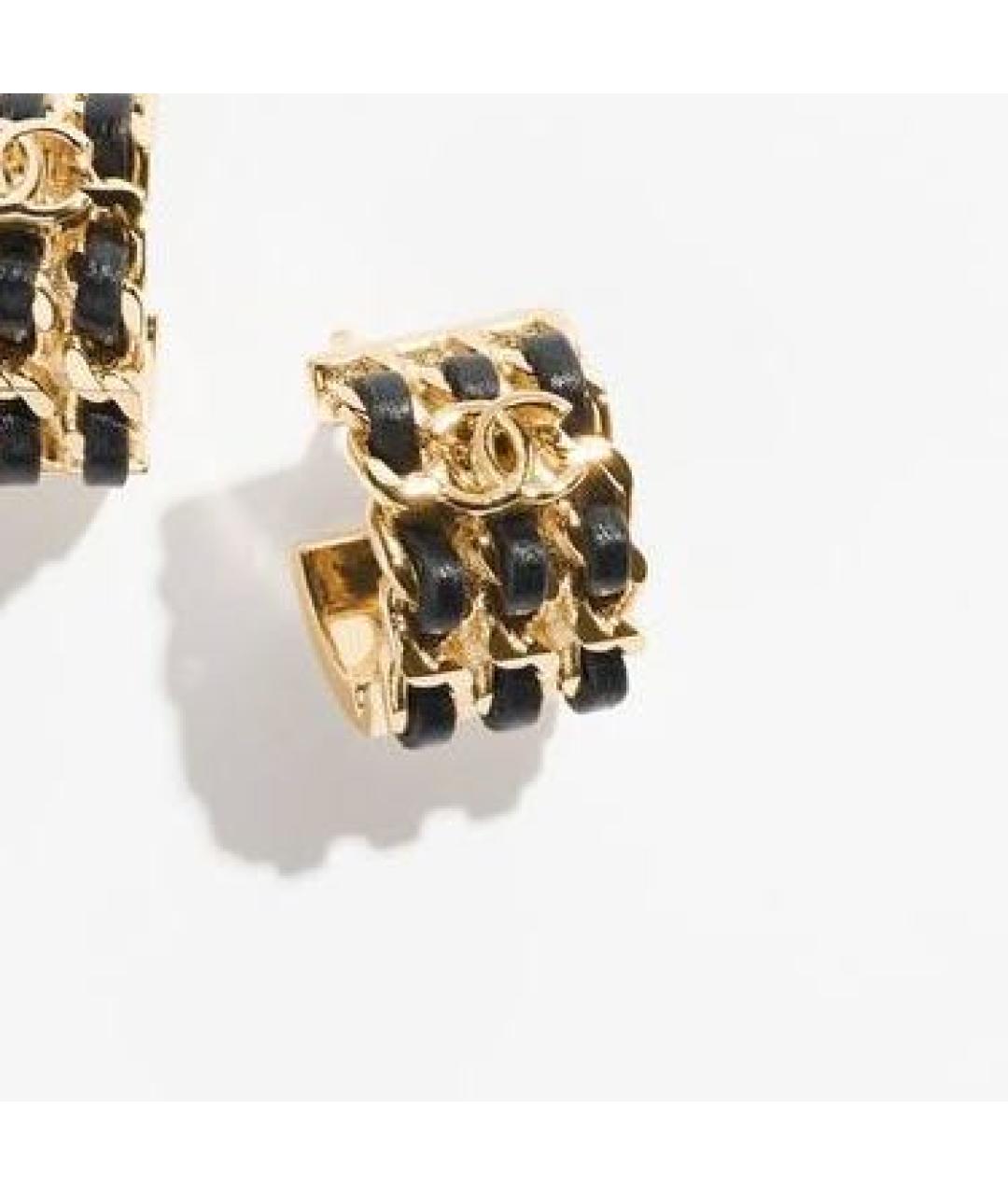 CHANEL Желтые металлические серьги, фото 2