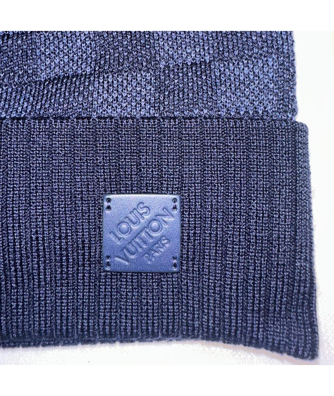 LOUIS VUITTON Темно-синяя шерстяная шапка, фото 2