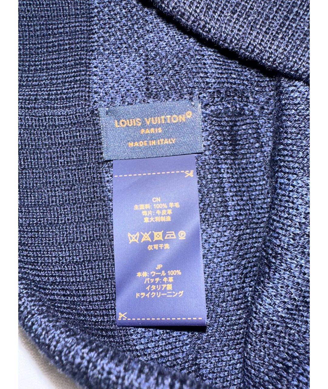 LOUIS VUITTON Темно-синяя шерстяная шапка, фото 3