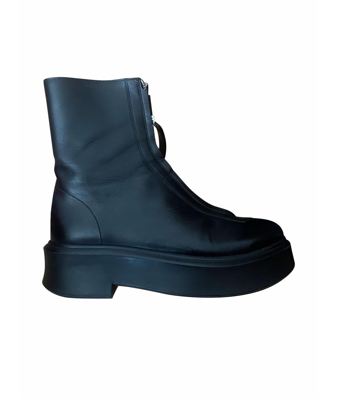 THE ROW Черные кожаные полусапоги, фото 1