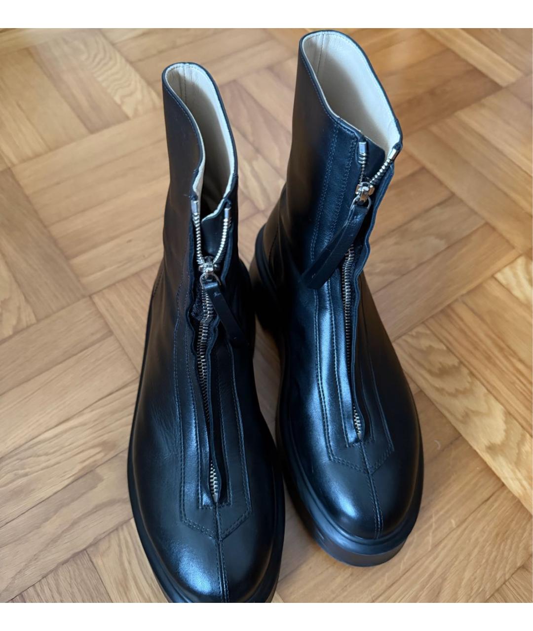 THE ROW Черные кожаные полусапоги, фото 2