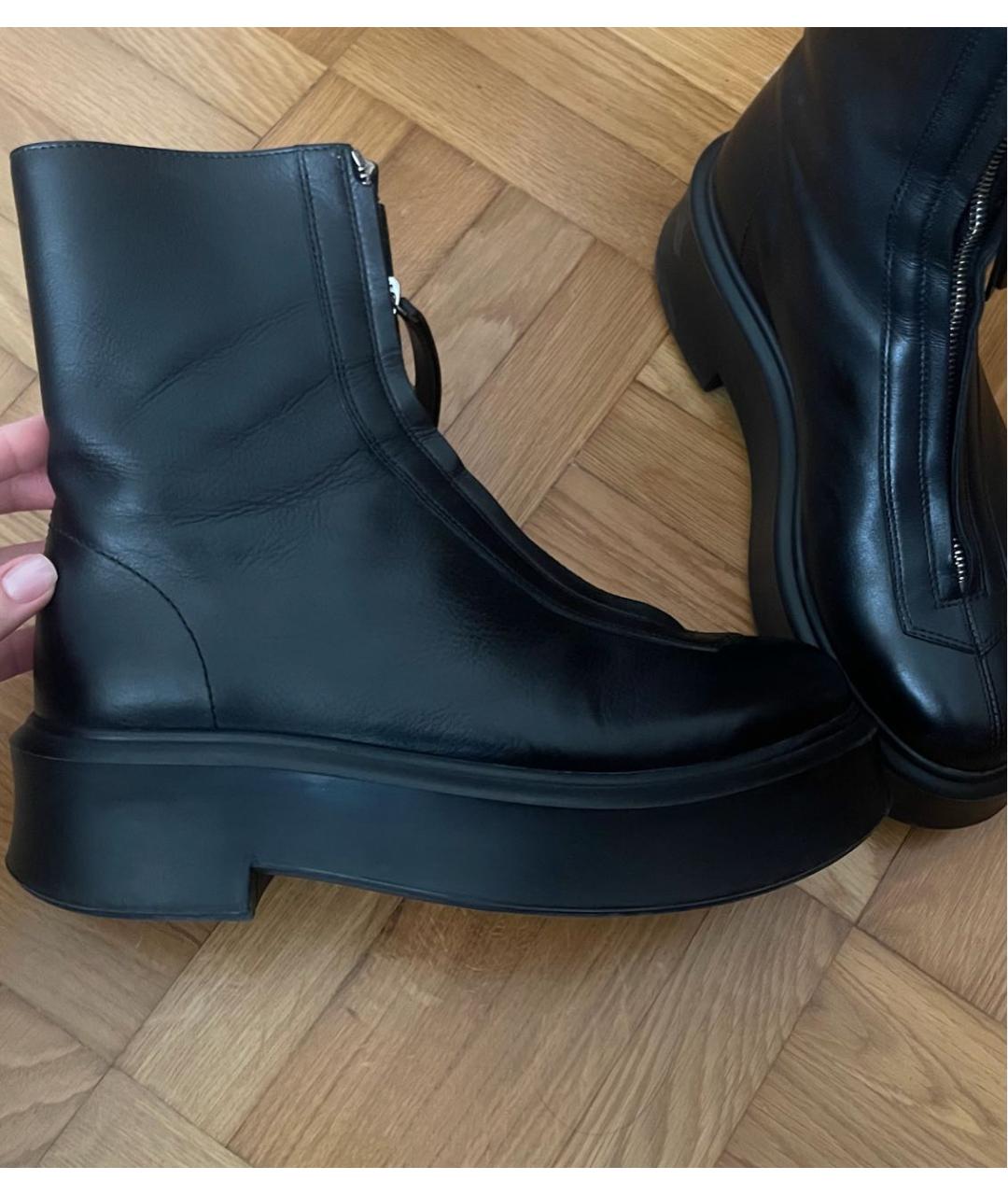 THE ROW Черные кожаные полусапоги, фото 5