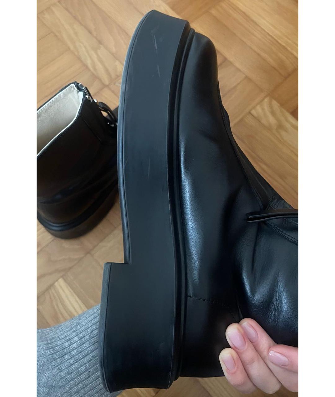 THE ROW Черные кожаные полусапоги, фото 4