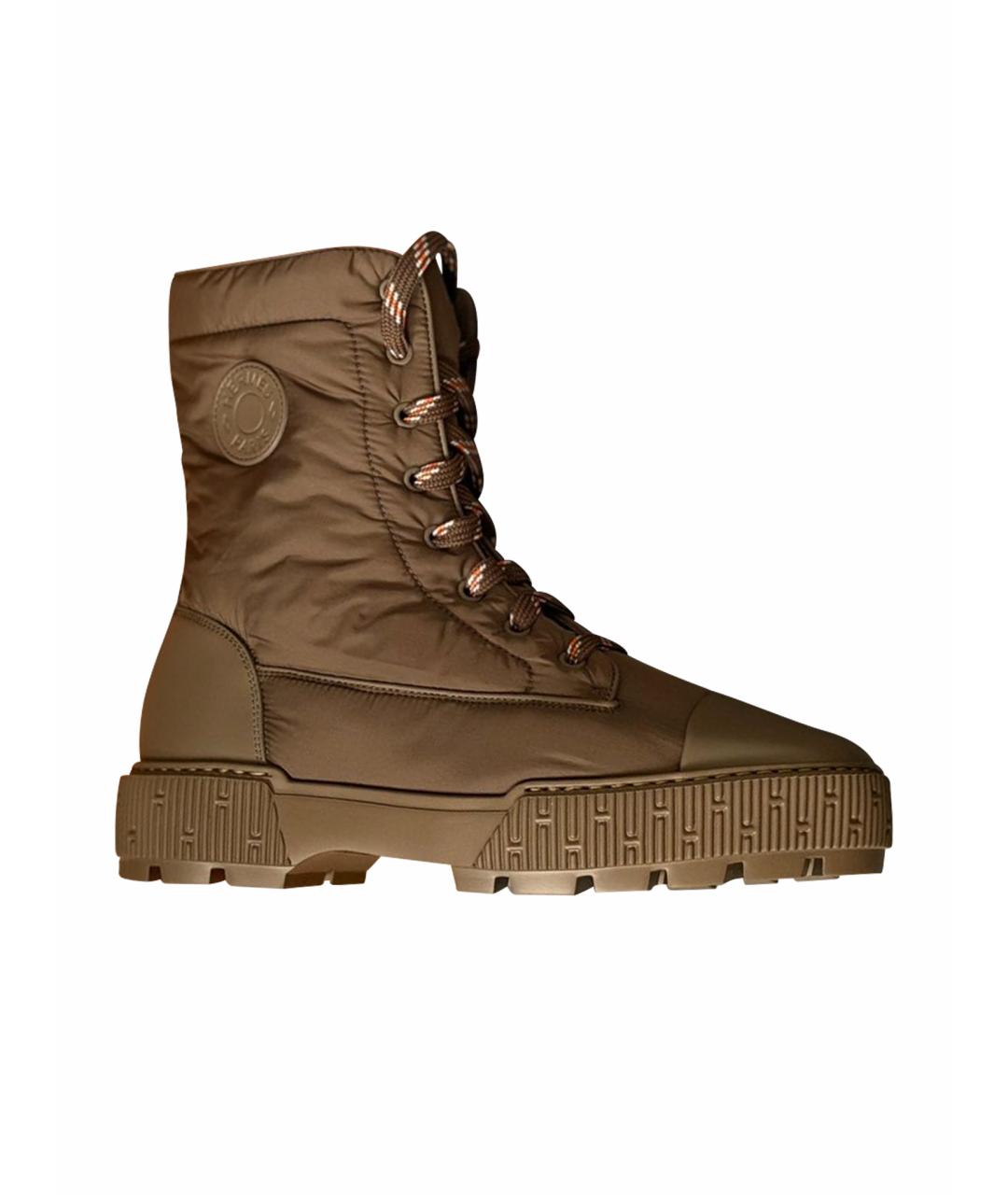 HERMES Коричневые синтетические ботинки, фото 1