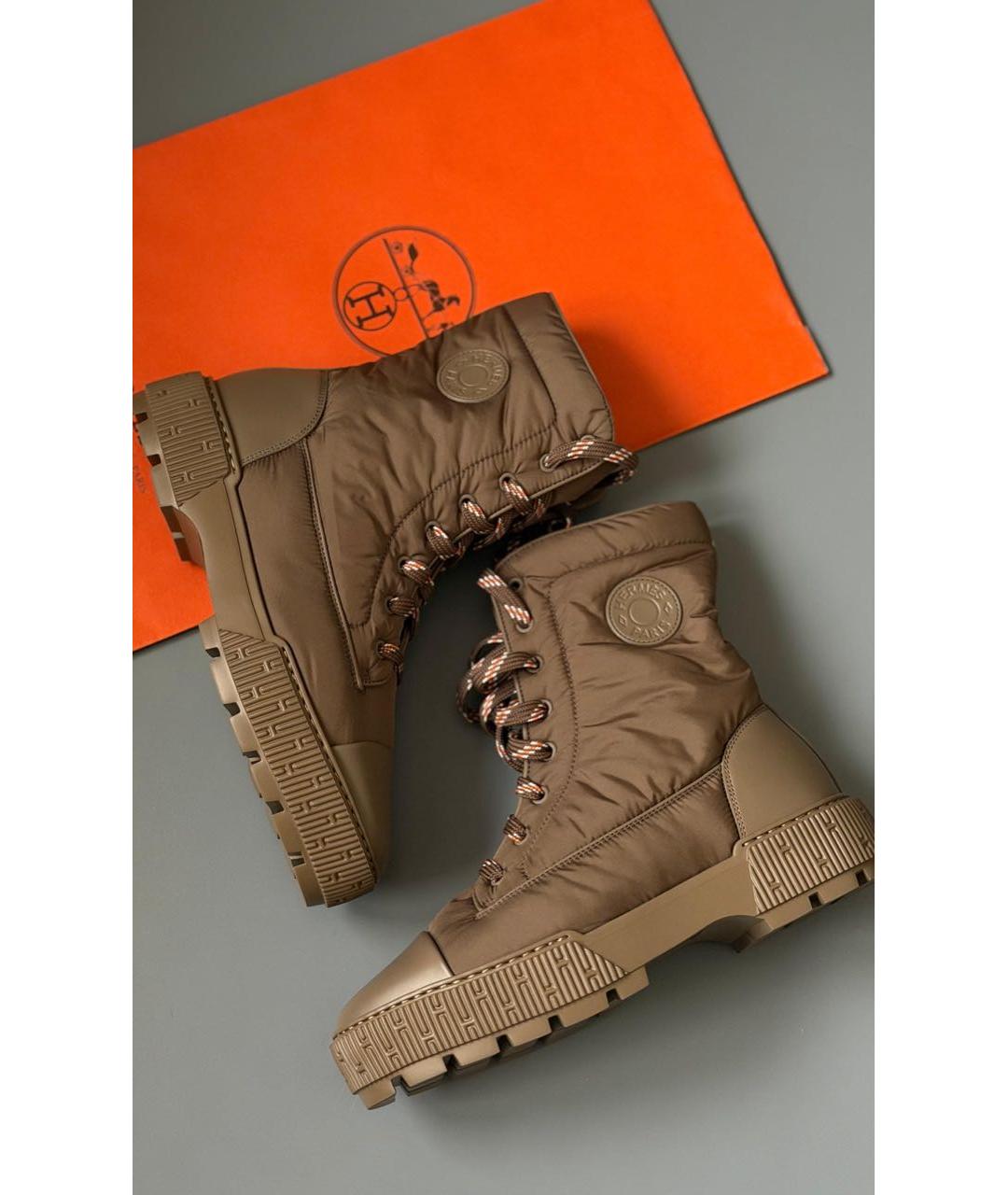 HERMES Коричневые синтетические ботинки, фото 2