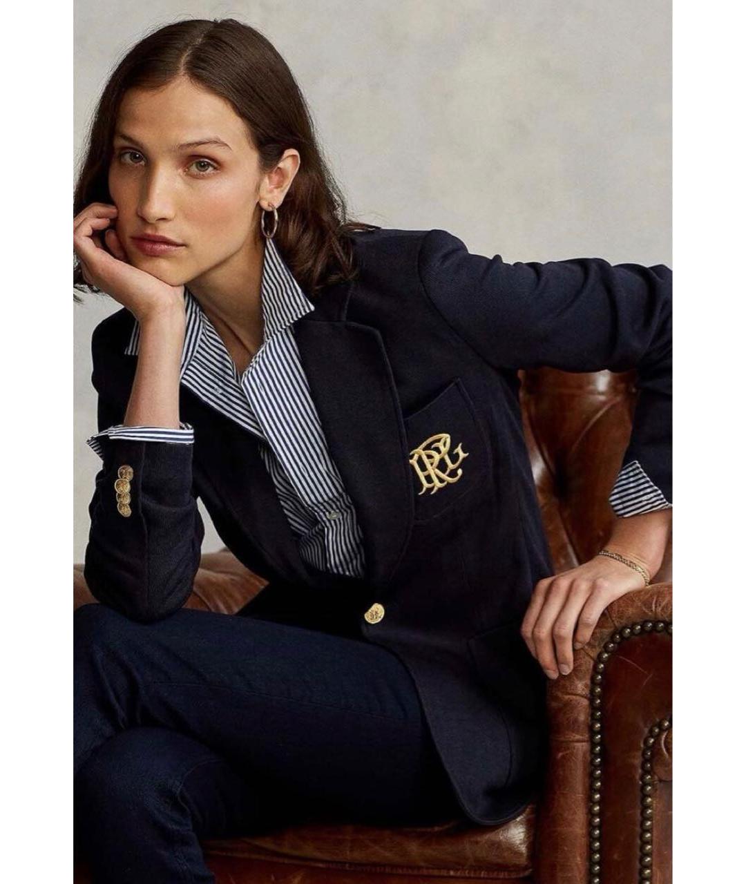 POLO RALPH LAUREN Темно-синий хлопковый жакет/пиджак, фото 7