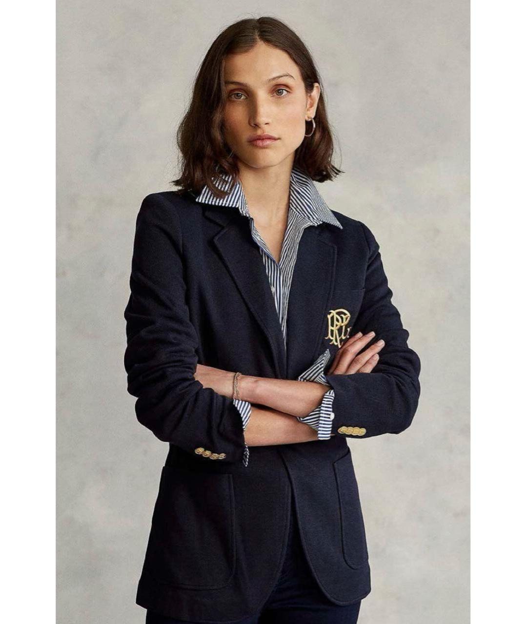 POLO RALPH LAUREN Темно-синий хлопковый жакет/пиджак, фото 5
