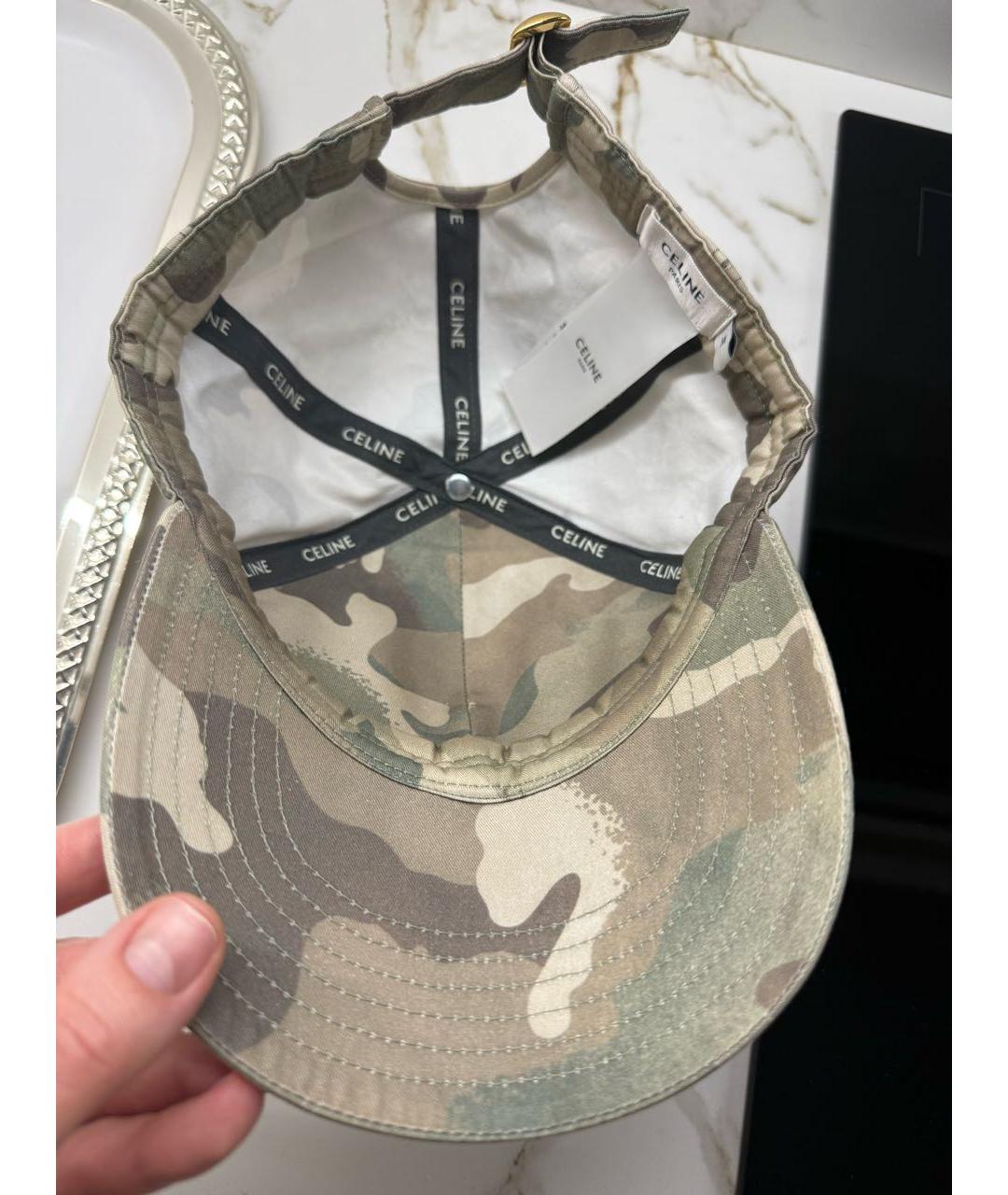 CELINE Хаки хлопковая кепка, фото 3