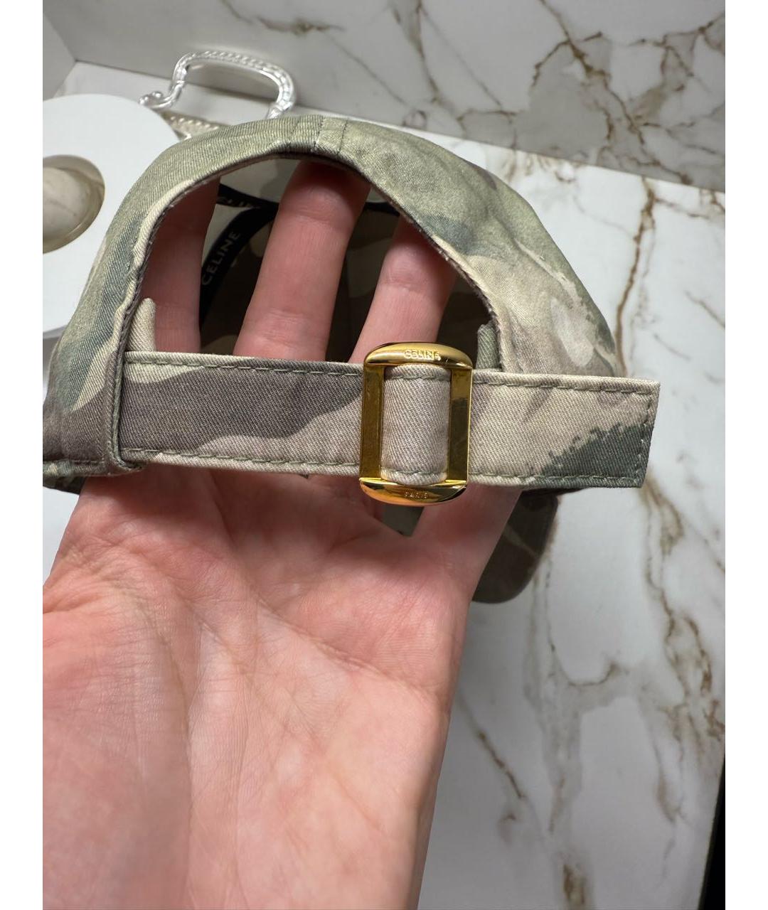 CELINE Хаки хлопковая кепка, фото 2