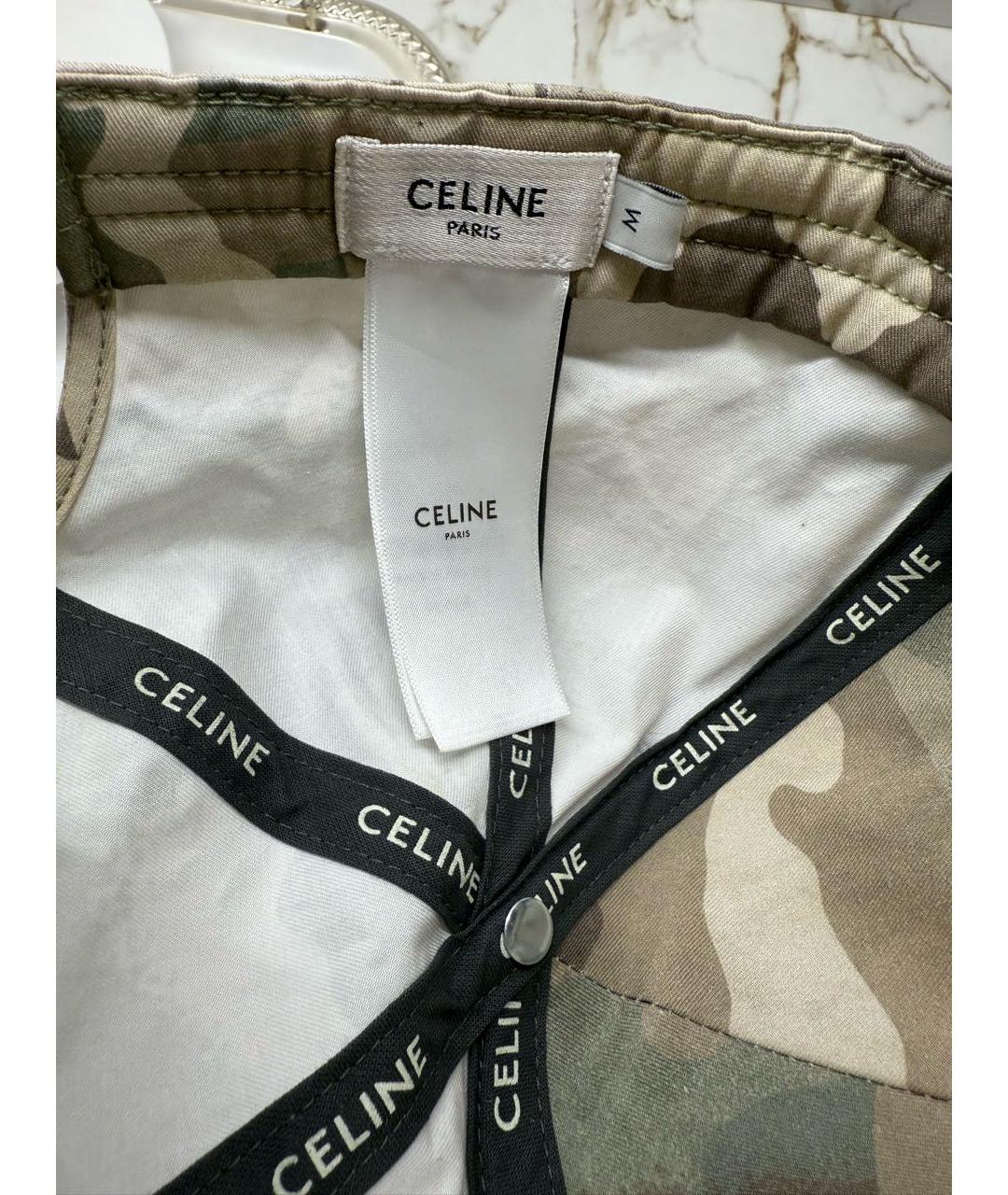 CELINE Хаки хлопковая кепка, фото 4