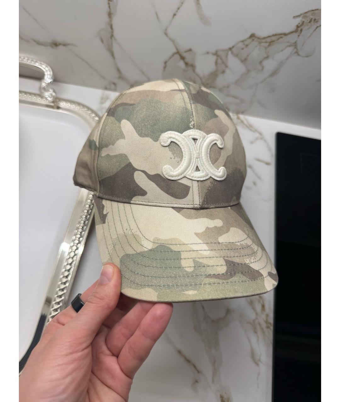 CELINE Хаки хлопковая кепка, фото 5