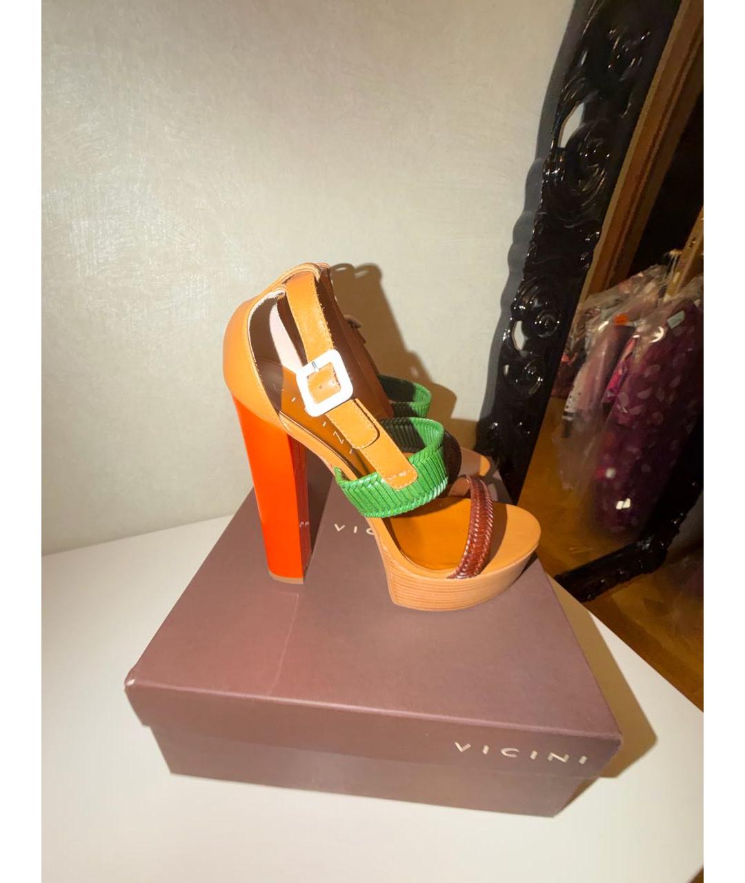 VICINI Мульти кожаные босоножки, фото 6