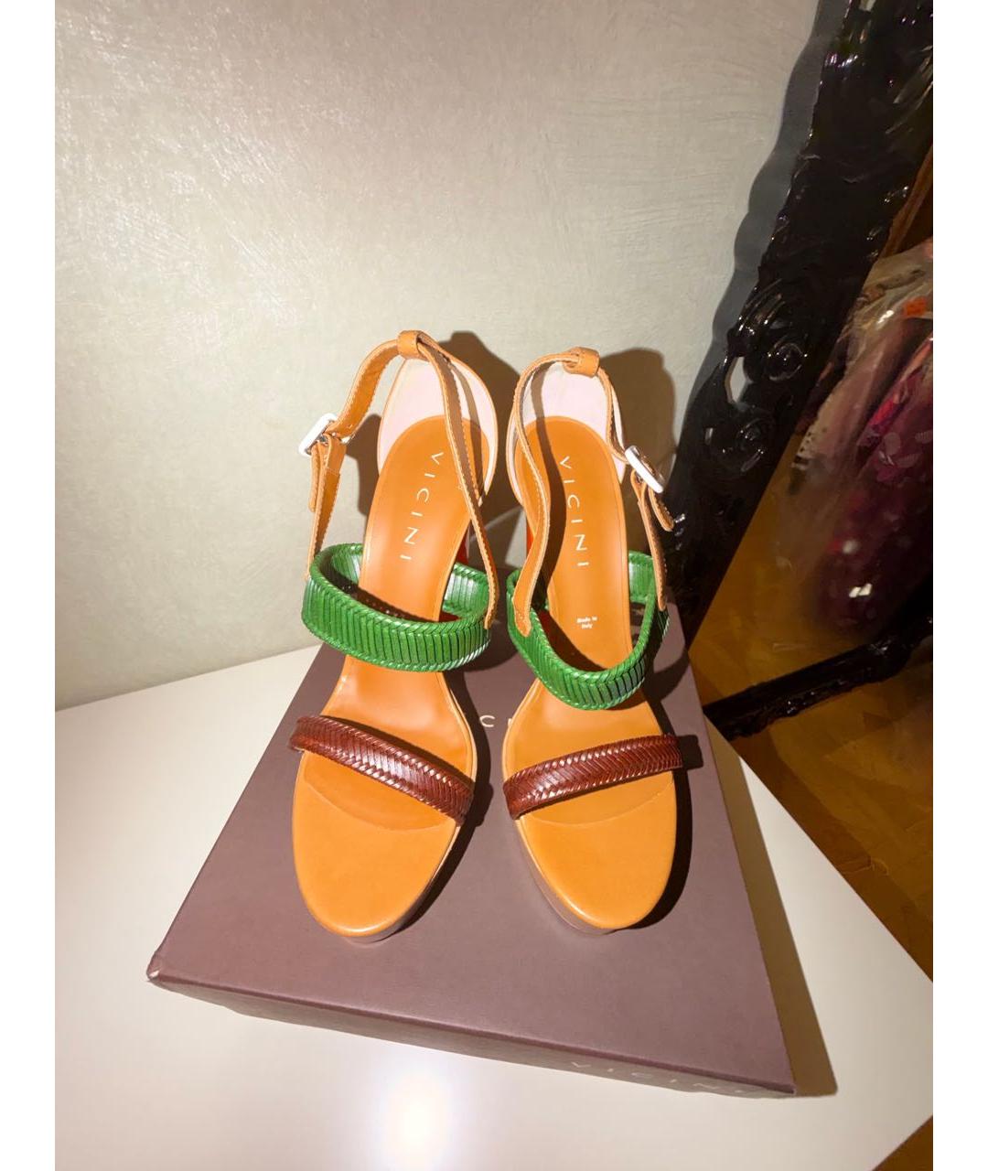 VICINI Мульти кожаные босоножки, фото 2