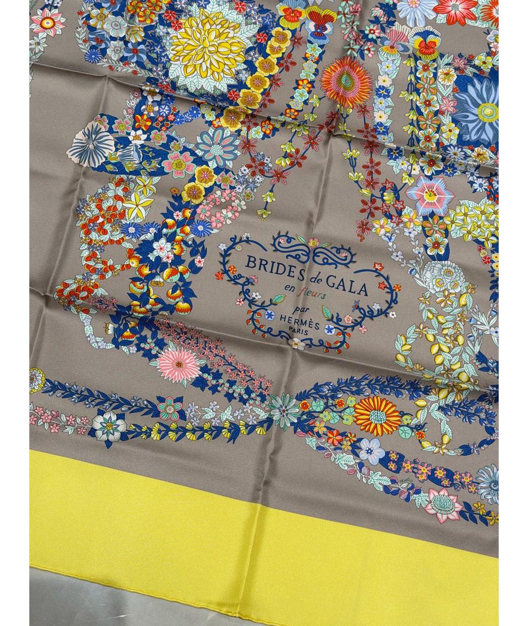 HERMES Мульти шелковый платок, фото 2