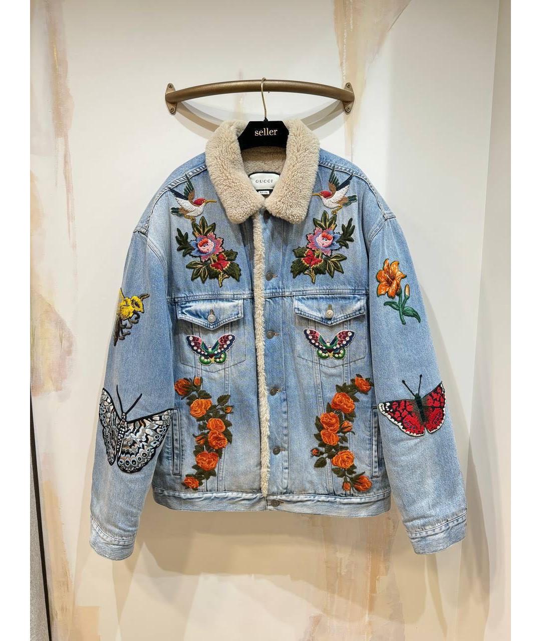 GUCCI Синяя деним куртка, фото 5